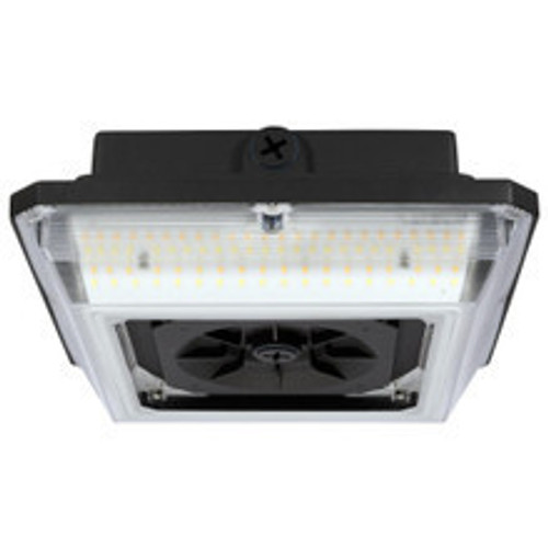 LED Wide Beam Canopy Light With Motion Sensor - Multi Watt Selectable 45/30/20W - 6288 Max Lumens - 120-277V - Color Temperature Selectable 30K/40K/50K - Bronze Finish