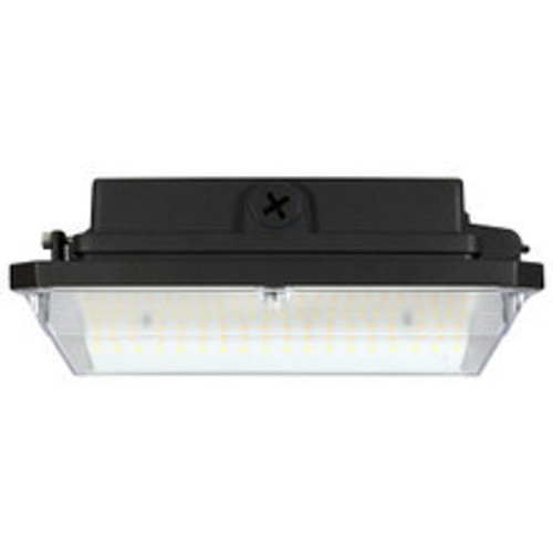 LED Wide Beam Canopy Light - Multi Watt Selectable 45/30/20W - 6288 Max Lumens - 120-277V - Color Temperature Selectable 30K/40K/50K - Bronze Finish