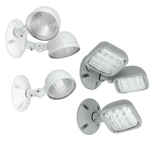 DUAL-LITE Remote lighting fixture - OUTDOOR ALUMINUM SINGLE RMT HEAD - Model CRHO - N/A, Emergency and Exit, Lamp Type: Multi-volt 1W LED (for use with 6V batteries), Mounting Type: Wall or ceiling mount, Color: Grey.