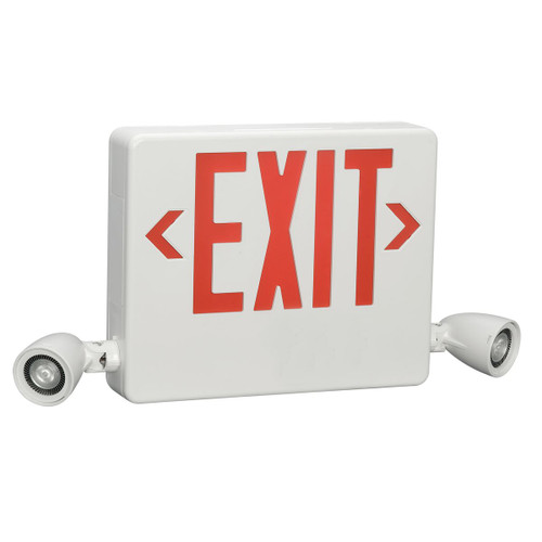 DUAL-LITE Combo light unit exit - HCX EXIT 2 HD RED LED UNIV WHT LED - Model HCXURW-03L - The HCX Series combination emergency unit/LED exit sign models utilize high output LED lamps to offer a decorative yet systematic approach to indoor and outdoor paths of egress and signage from one central location.