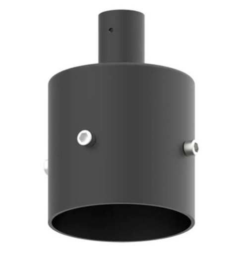 LED Designer Bell Light - 16 Inch Diameter - Watt Selectable 100/80/50W - 110-277V - Color Temperature Selectable 30/40/50K - Dimmable - Black Finish - With Single Bell Arm Pole Mount & 4 Inch Adapter