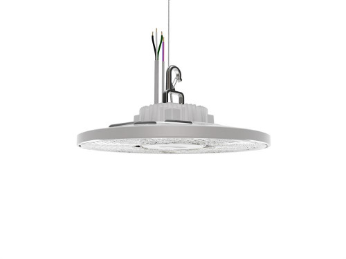 Lithonia Lighting Compact Pro Industrial LED Round High Bay, 24, 000LM nominal, 120V, 4000K, 80 color rendering index, Cord with straight-blade 15 amp plug, 18 gauge, 3-conductors, white, damp location, 6FT, White Model CPRB 24LM 120 40K 80CRI CPSBW DWH SSQ