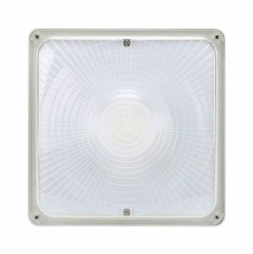 LED Square Garage Canopy Light - Watt Selectable 60W/48W/36W/25W Ceiling or Conduit Mount - Up To 7800 Lumens - Color Selectable 30K/40K/50K - 120-277V- White