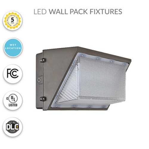 LED Wallpack - Wattage Selectable 60W/88W/100W - 12400 Max Lumens - Color Selectable 30K/40K/50K - 120-277V - Bronze Finish