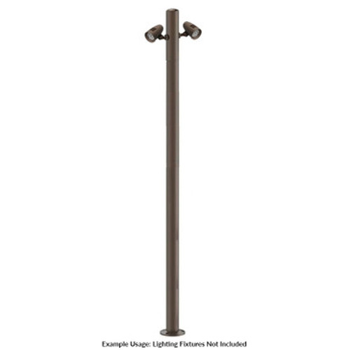 10 Foot Modular Light Pole - 5 Foot Base Height - 4 Foot Extension - 2 Lamp Holder Section  - Bronze Finish