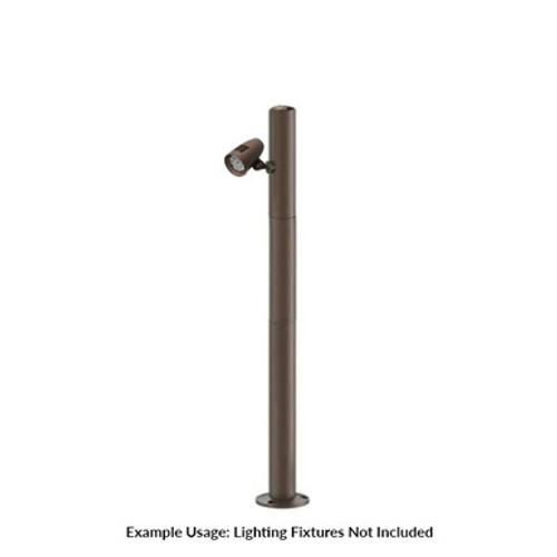 4 Foot Modular Light Pole - 2 Foot Base Height - 1 Foot Extension - 1 Lamp Holder Section  - Bronze Finish