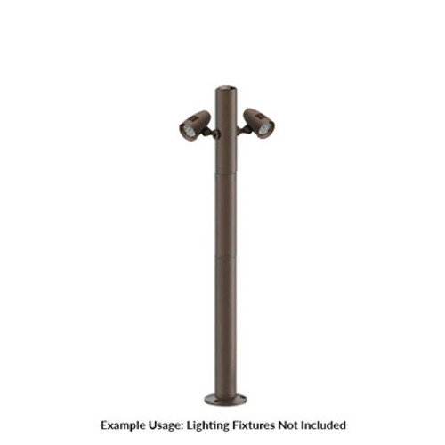 4 Foot Modular Light Pole - 2 Foot Base Height - 1 Foot Extension - 2 Lamp Holder Section  - Bronze Finish