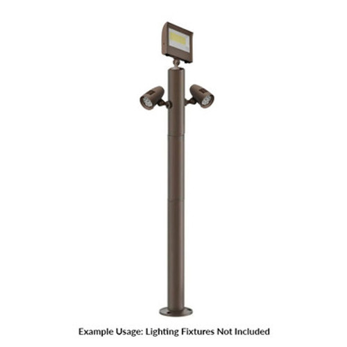 Westgate MPS-2BS-1EX-2HB-C-K - 4 Foot Modular Light Pole - 2 Foot Base Height - 1 Foot Extension - 2 Lamp Holder Section - 1/2 Inch Threaded Hub Cap - Bronze Finish