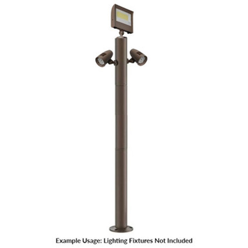 Westgate MPS-2BS-2EX-2HB-C-K - 5 Foot Modular Light Pole - 2 Foot Base Height - 2 Foot Extension - 2 Lamp Holder Section - 1/2 Inch Threaded Hub Cap - Bronze Finish