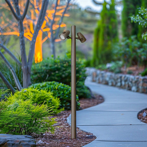 5 Foot Modular Light Pole - 3 Foot Base Height - 1 Foot Extension - 2 Lamp Holder Section  - Bronze Finish