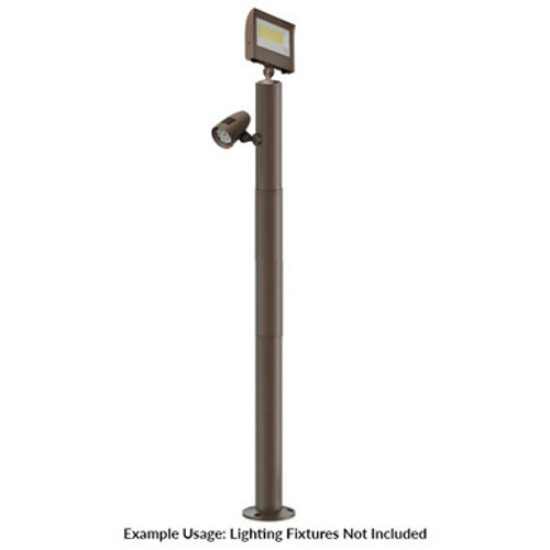 6 Foot Modular Light Pole - 2 Foot Base Height - 3 Foot Extension - 1 Lamp Holder Section - 1/2 Inch Threaded Hub Cap - Bronze Finish