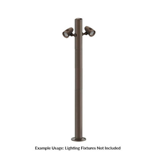 6 Foot Modular Light Pole - 2 Foot Base Height - 3 Foot Extension - 2 Lamp Holder Section  - Bronze Finish