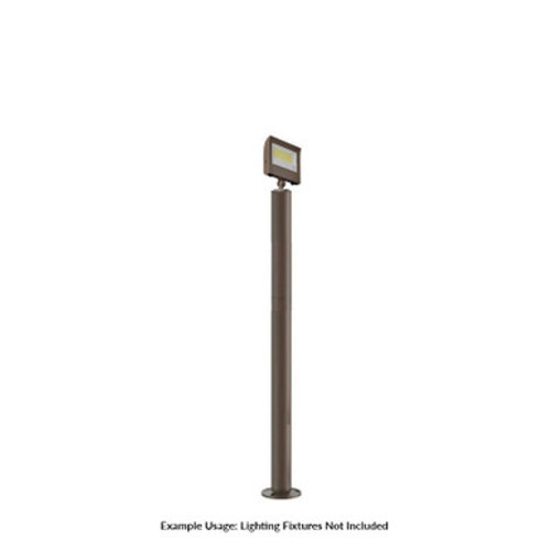 6 Foot Modular Light Pole - 3 Foot Base Height - 3 Foot Extension - 1/2 Inch Threaded Hub Cap - Bronze Finish