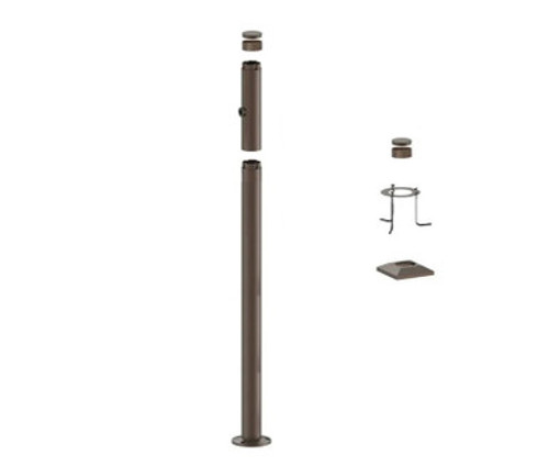 6 Foot Modular Light Pole - 5 Foot Base Height - 1 Lamp Holder Section  - Bronze Finish