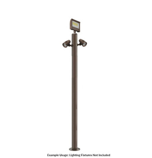 Westgate MPS-5BS-1EX-2HB-C-K - 7 Foot Modular Light Pole - 5 Foot Base Height - 1 Foot Extension - 2 Lamp Holder Section - 1/2 Inch Threaded Hub Cap - Bronze Finish