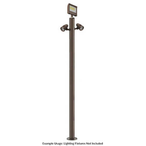 8 Foot Modular Light Pole - 5 Foot Base Height - 2 Foot Extension - 2 Lamp Holder Section - 1/2 Inch Threaded Hub Cap - Bronze Finish