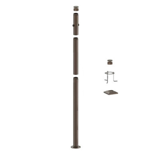 Westgate MPS-5BS-3EX-2HB-K - 9 Foot Modular Light Pole - 5 Foot Base Height - 3 Foot Extension - 2 Lamp Holder Section  - Bronze Finish