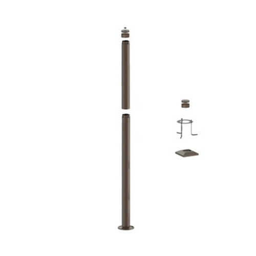 9 Foot Modular Light Pole - 5 Foot Base Height - 4 Foot  Extension - 1/2 Inch Threaded Hub Cap - Bronze Finish