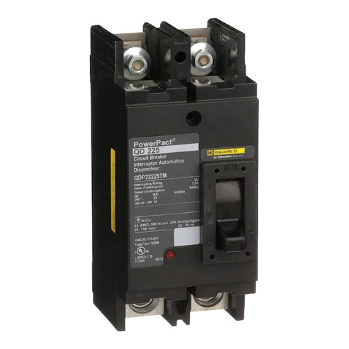 SQUARE D Molded Case Circuit Breaker, 225A, 2 Pole, 240V AC Model QDP22225TM