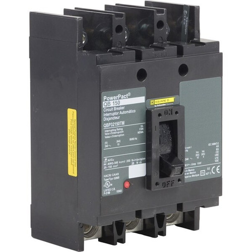 SQUARE D Molded Case Circuit Breaker, 175A, 3 Pole, 240V AC Model QBP32175TM