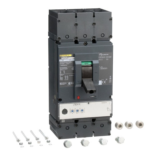 SQUARE D Circuit Breaker, 600A, 3 Pole, 600V AC Model LLM36600U31X