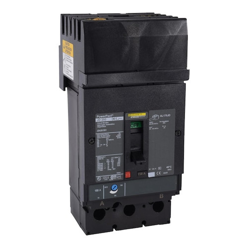 SQUARE D Circuit Breaker, 200A, 2 Pole, 600V AC Model JDA262004