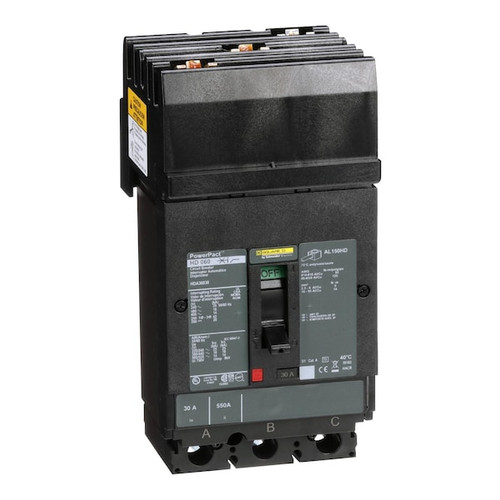 SQUARE D Circuit Breaker, 30A, 3 Pole, 690V AC Model HDA36030