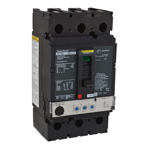 SQUARE D Circuit Breaker, 250A, 3 Pole, 600V AC Model JDL36250CU31X