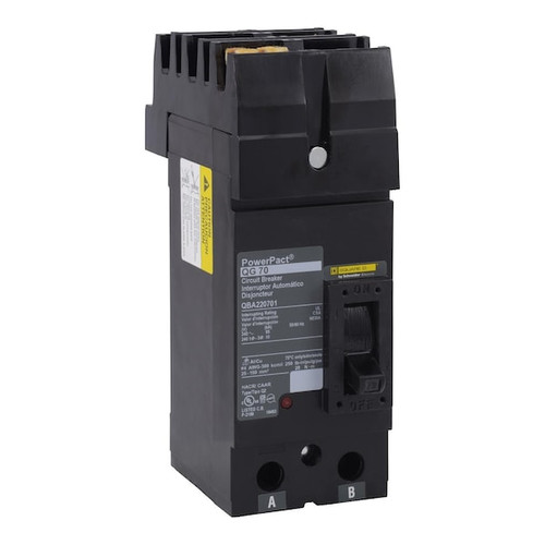 SQUARE D Molded Case Circuit Breaker, 125A, 2 Pole, 240V AC Model QBA221254