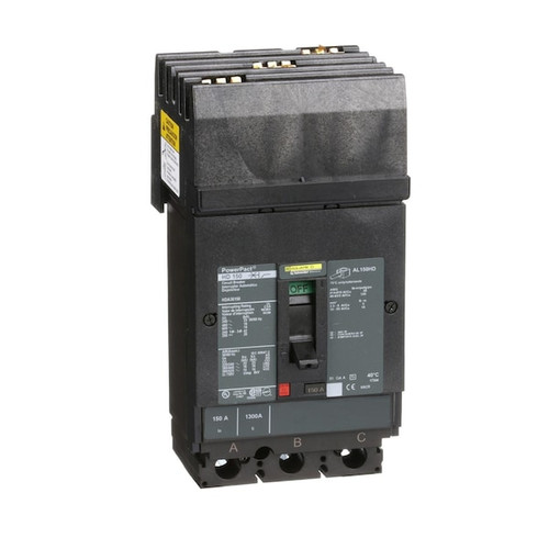 SQUARE D Circuit Breaker, 150A, 3 Pole, 690V AC Model HDA36150