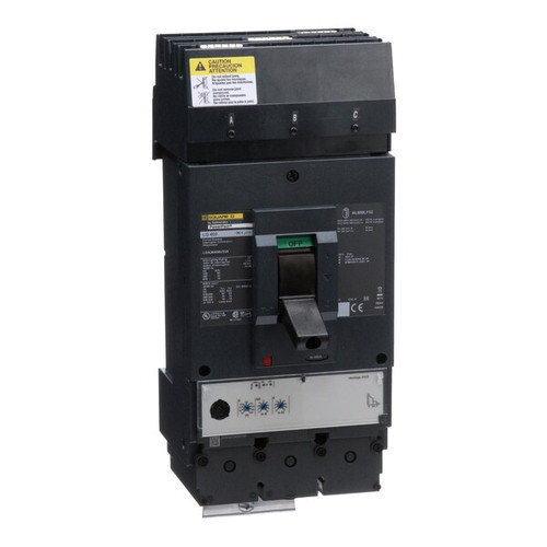 SQUARE D Circuit Breaker, 400A, 3 Pole, 600V AC Model LGA36400U33X