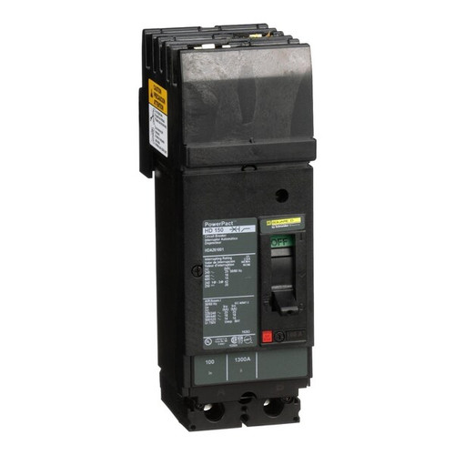 SQUARE D Circuit Breaker, 100A, 2 Pole, 690V AC Model HDA261001