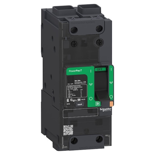 SCHNEIDER ELECTRIC Circuit Breaker, BD 020 Series 20A, 2 Pole, 525V AC, B Curve Model BDF26020