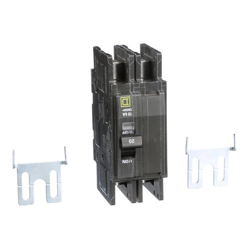 SQUARE D Miniature Circuit Breaker, QOU Series 20A, 2 Pole, 120/240V AC Model QOUR220