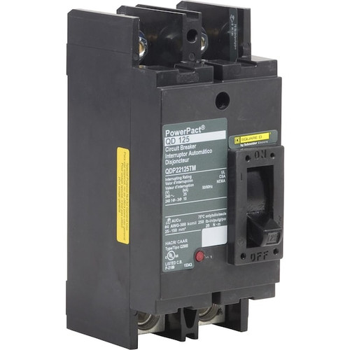 SQUARE D Molded Case Circuit Breaker, 125A, 2 Pole, 240V AC Model QDP22125TM