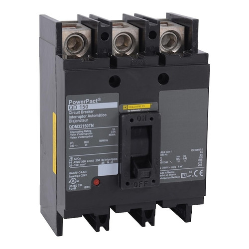 SQUARE D Molded Case Circuit Breaker, 200A, 3 Pole, 240V AC Model QDM32200TN