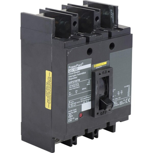 SQUARE D Molded Case Circuit Breaker, 175A, 3 Pole, 240V AC Model QGP32175TM