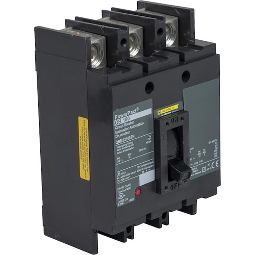 SQUARE D Molded Case Circuit Breaker, 100A, 3 Pole, 240V AC Model QBM32100TN