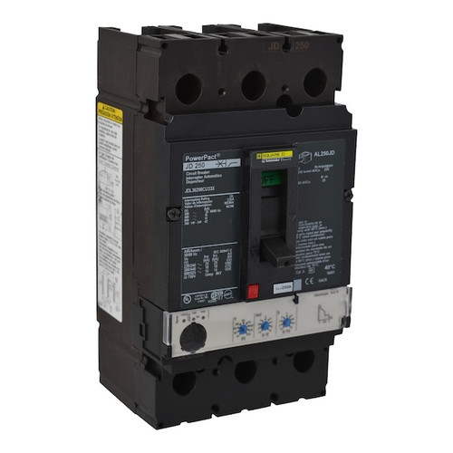 SQUARE D Circuit Breaker, 250A, 3 Pole, 600V AC Model JDL36250CU33X