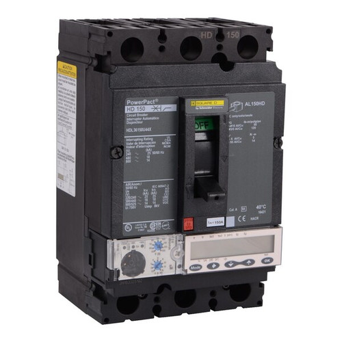 SQUARE D Circuit Breaker, 150A, 3 Pole, 690V AC Model HDL36150U44X