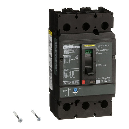 SQUARE D Circuit Breaker, 200A, 3 Pole, 600V AC Model JLL36200