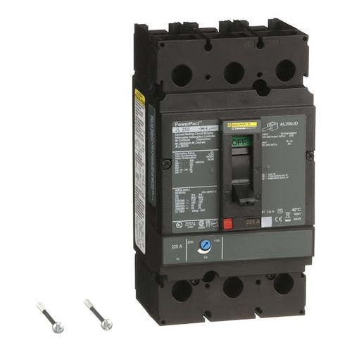 SQUARE D Circuit Breaker, 225A, 3 Pole, 600V AC Model JLL36225