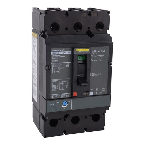 SQUARE D Circuit Breaker, 175A, 3 Pole, 600V AC Model JGF36175