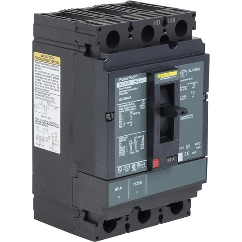 SQUARE D Circuit Breaker, 100A, 3 Pole, 690V AC Model HDL36100U43X