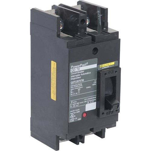 SQUARE D Molded Case Circuit Breaker, 70A, 2 Pole, 240V AC Model QDP22070TM