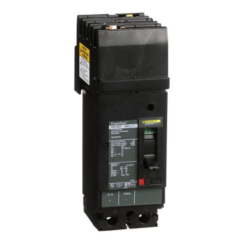 SQUARE D Circuit Breaker, 15A, 2 Pole, 690V AC Model HDA260152