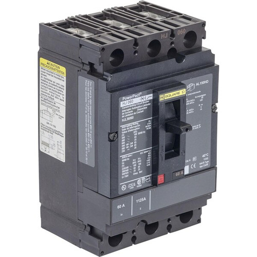 SQUARE D Circuit Breaker, 50A, 3 Pole, 690V AC Model HJL36050C