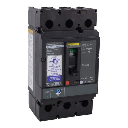 SQUARE D Circuit Breaker, 250A, 3 Pole, 600V AC Model JGL36250AA