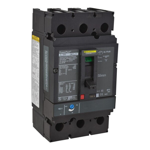 SQUARE D Circuit Breaker, 175A, 3 Pole, 600V AC Model JLL36175