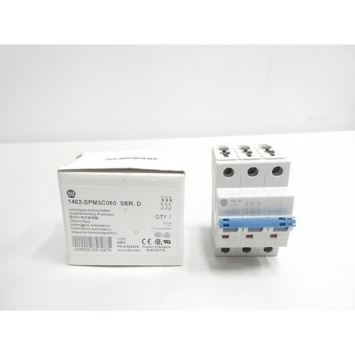 ALLEN BRADLEY 3P 6A AMP 277/480V-AC MINIATURE CIRCUIT BREAKER Model 1492-SPM3C060